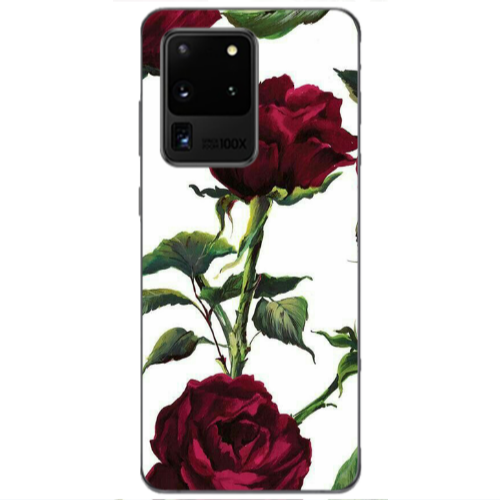 Samsung S20 Ultra Stemmed rose Transparent Silicone TPU Θήκη