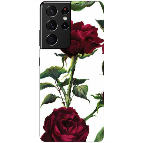 Samsung S21 Ultra Stemmed rose Transparent Silicone TPU Θήκη