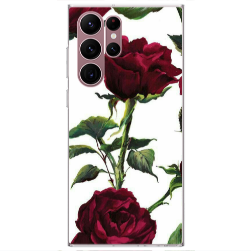 Samsung S22 Ultra Stemmed rose Transparent Silicone TPU Θήκη