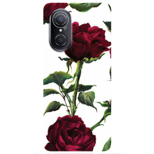Huawei Nova 9 SE Stemmed rose Transparent Silicone TPU Θήκη