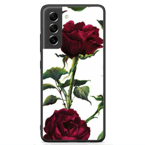 Samsung S21 FE Stemmed rose Black Glossy Θήκη