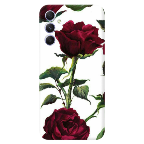 Samsung A34 Stemmed rose Transparent Silicone TPU Θήκη
