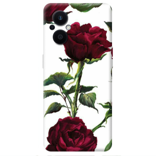 Oppo Reno 7 Lite Stemmed rose Transparent Silicone TPU Θήκη