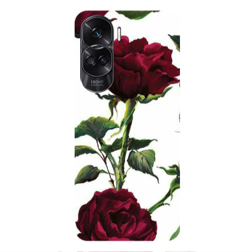 Honor 90 Lite 5G Stemmed rose Transparent Silicone TPU Θήκη