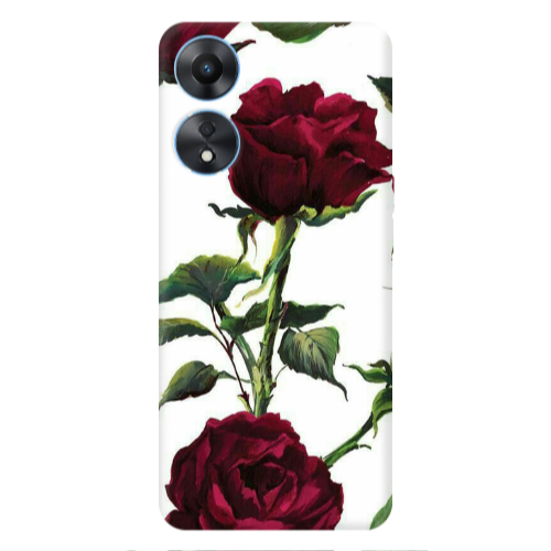 Oppo A 98 Stemmed rose Transparent Silicone TPU Θήκη