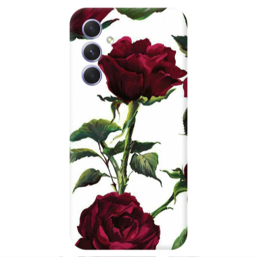 Samsung A55 Stemmed rose Transparent Silicone TPU Θήκη