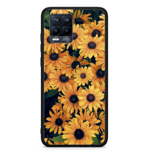 Realme 8  Daisy Black Glossy Θήκη