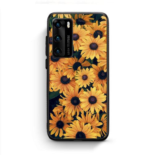 Huawei P40 Daisy Black Glossy Θήκη