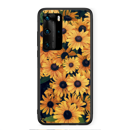Huawei P40 Pro Daisy Black Glossy Θήκη