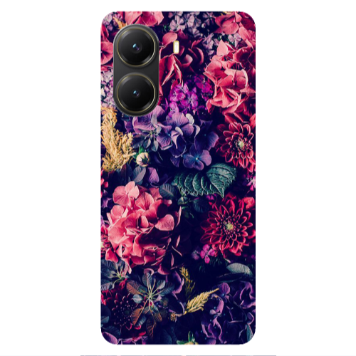 Xiaomi Poco X7 Pro Purple and pink flowers Transparent Silicone TPU Θήκη