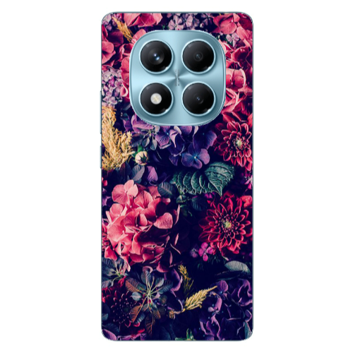 Xiaomi Redmi Note 14 Pro Purple and pink flowers Transparent Silicone TPU Θήκη