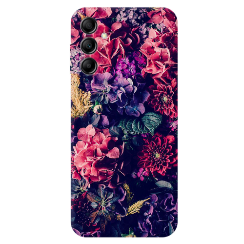 Samsung A24 Purple and pink flowers Transparent Silicone TPU Θήκη