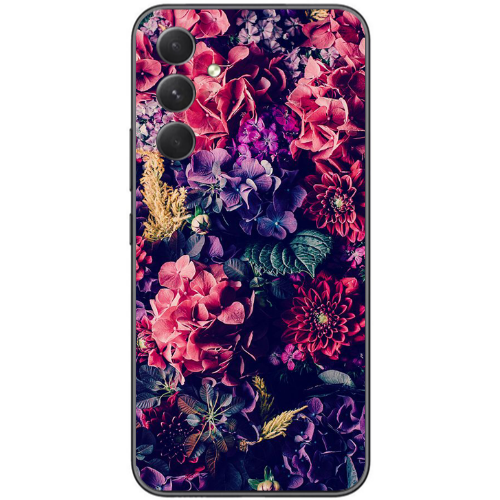Samsung  Galaxy A05s Purple and pink flowers Transparent Silicone TPU Θήκη