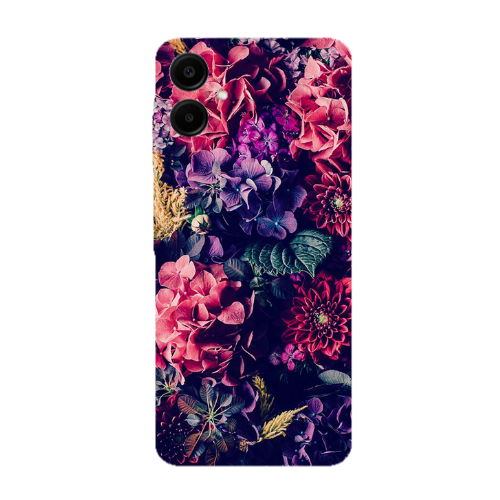 Samsung A06 Purple and pink flowers Transparent Silicone TPU Θήκη