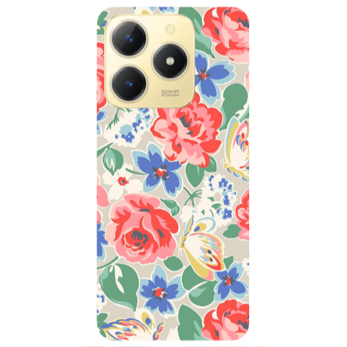 Realme C61 Lady roses Transparent Silicone TPU Θήκη
