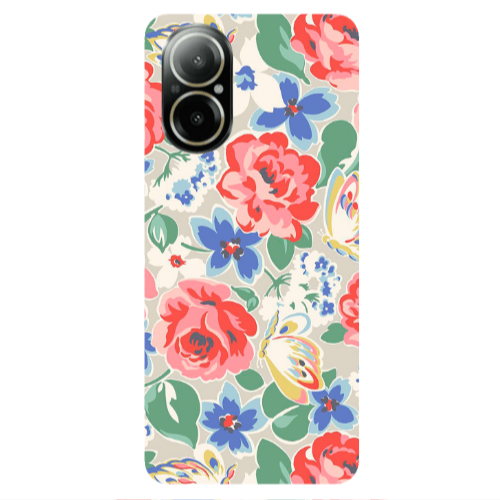 Realme C67 Lady roses Transparent Silicone TPU Θήκη