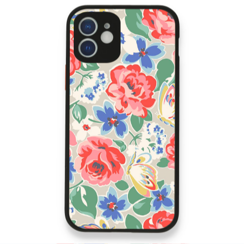 Apple iPhone 12 Lady roses Black Glossy Θήκη