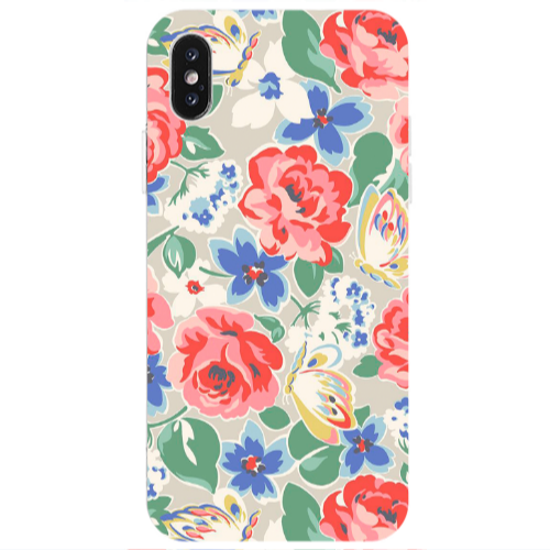 Apple iPhone X Lady roses Transparent Silicone TPU Θήκη