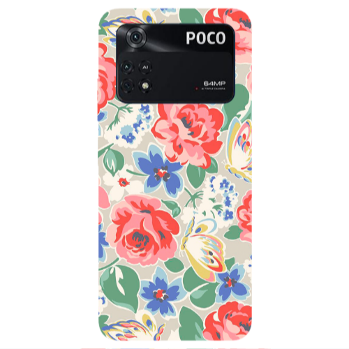 Xiaomi Poco M4 Pro 4G Lady roses Transparent Silicone TPU Θήκη