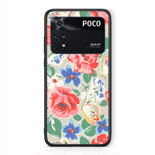 Xiaomi Poco M4 Pro 4G Lady roses Black Glossy Θήκη