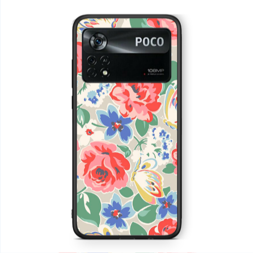 Xiaomi Poco X4 Pro Lady roses Black Glossy Θήκη