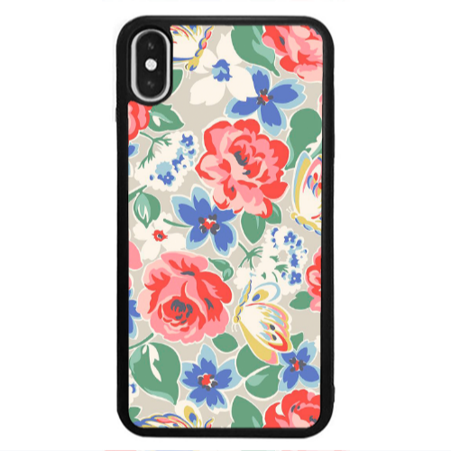 Apple iPhone Xs Max Lady roses Black Glossy Θήκη
