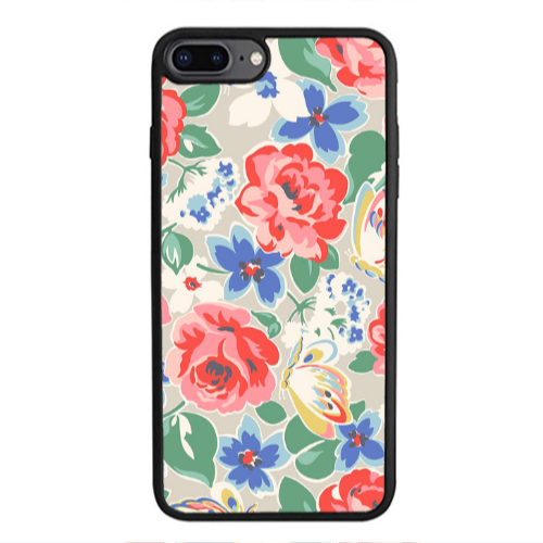Apple iPhone 7 Plus Lady roses Black Glossy Θήκη