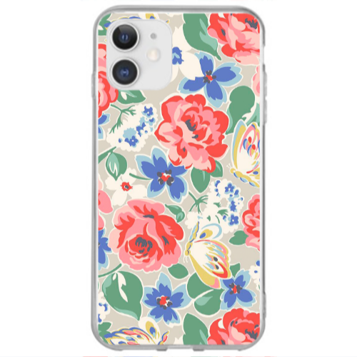 Apple iPhone 12 Mini Lady roses Transparent Silicone TPU Θήκη