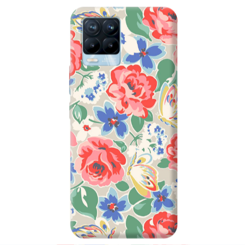 Realme 8 Pro Lady roses Transparent Silicone TPU Θήκη