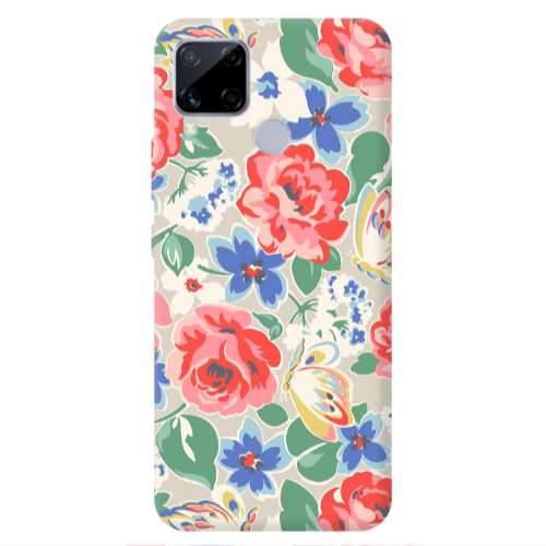 Realme C25S Lady roses Transparent Silicone TPU Θήκη