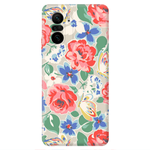 Xiaomi Poco F3 Lady roses Transparent Silicone TPU Θήκη