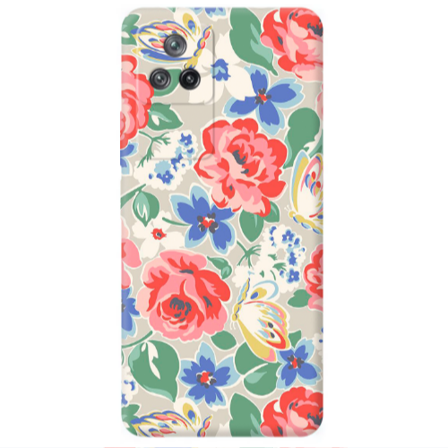 Xiaomi Poco F4 Lady roses Transparent Silicone TPU Θήκη