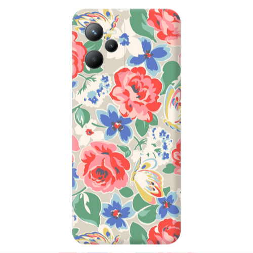 Realme C35 Lady roses Transparent Silicone TPU Θήκη
