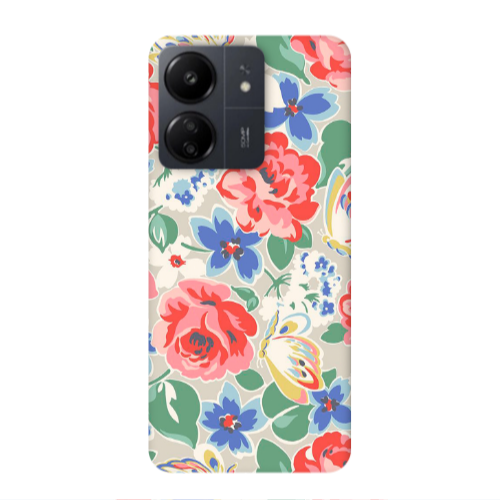 Xiaomi Redmi 13C Lady roses Transparent Silicone TPU Θήκη