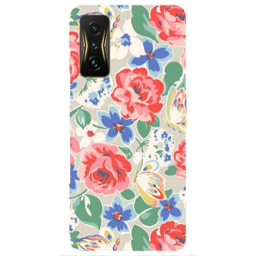 Xiaomi Poco F4 Gt Lady roses Transparent Silicone TPU Θήκη