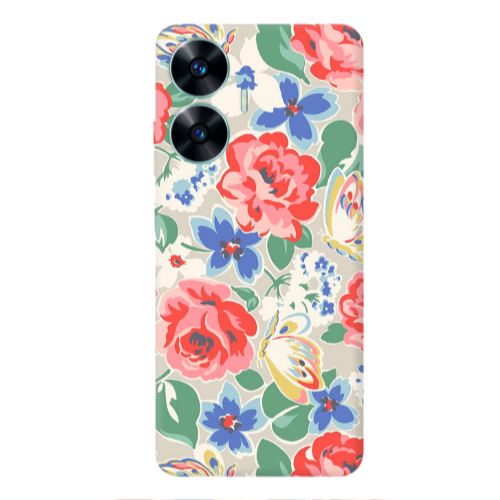 Realme C55 Lady roses Transparent Silicone TPU Θήκη