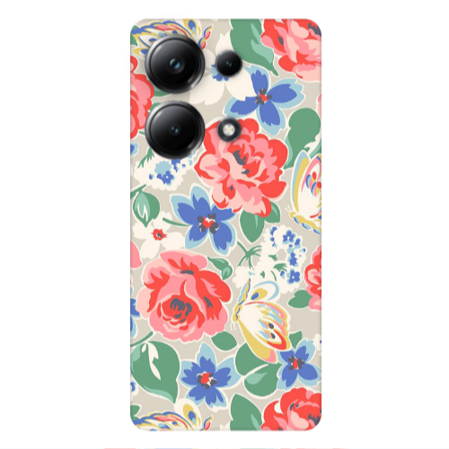 Xiaomi Poco M6 Pro 4G Lady roses Transparent Silicone TPU Θήκη