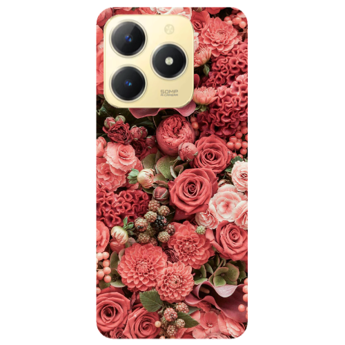 Realme C61 Rose festival Transparent Silicone TPU Θήκη