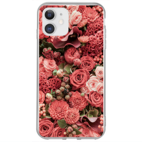 Apple iPhone 12 Rose festival Transparent Silicone TPU Θήκη