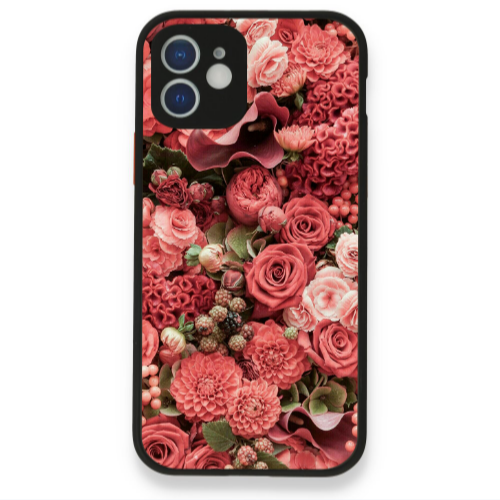 Apple iPhone 12 Rose festival Black Glossy Θήκη