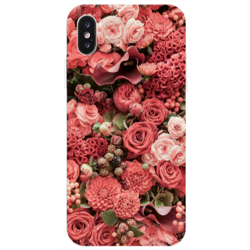 Apple iPhone X Rose festival Transparent Silicone TPU Θήκη