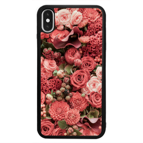 Apple iPhone Xs Max Rose festival Black Glossy Θήκη