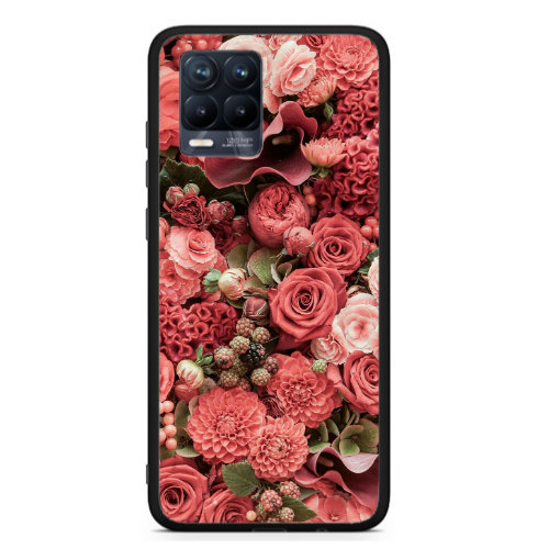 Realme 8  Rose festival Black Glossy Θήκη