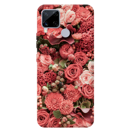Realme C25 Rose festival Transparent Silicone TPU Θήκη