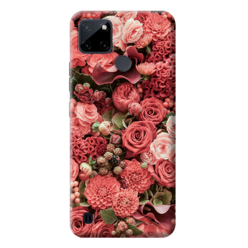 Realme C25Y Rose festival Transparent Silicone TPU Θήκη