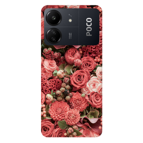 Xiaomi Poco C65 Rose festival Transparent Silicone TPU Θήκη