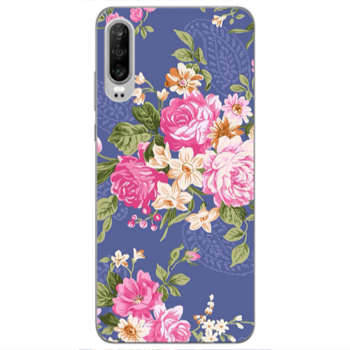 Huawei P30 Mixed roses Transparent Silicone TPU Θήκη