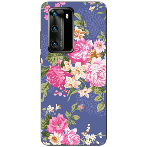 Huawei P40 Mixed roses Transparent Silicone TPU Θήκη