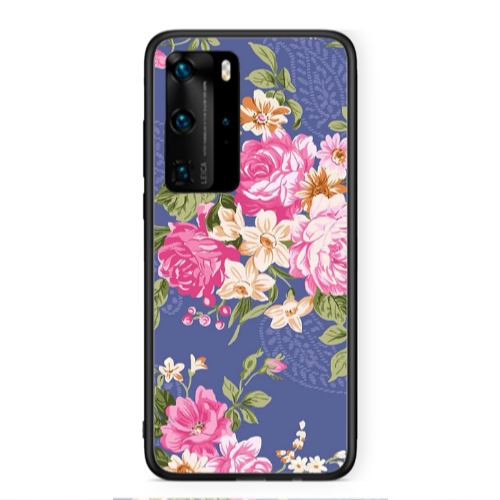 Huawei P40 Pro Mixed roses Black Glossy Θήκη