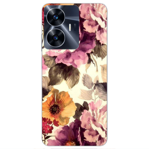 Realme Note 50 Daisies and roses Transparent Silicone TPU Θήκη